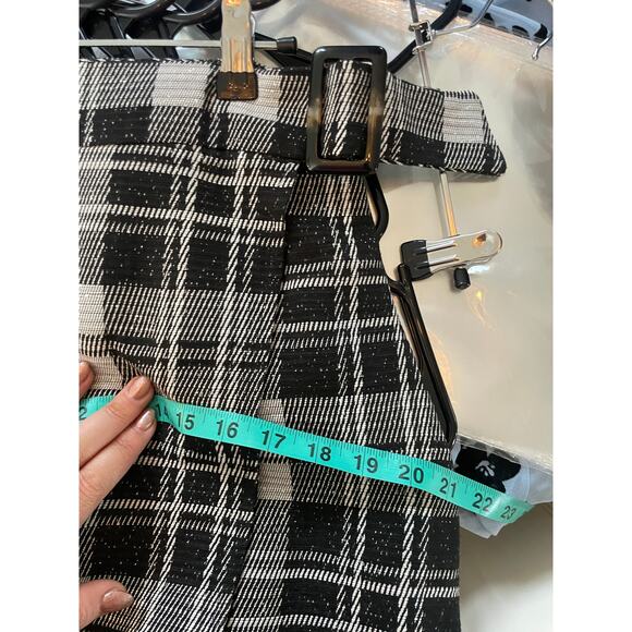 Women's plaid Mini Skirt Black + white | Medium / Large - Picture 5 of 6